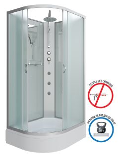 Душевая кабина Niagara NG-33394-14RBKTG с гидромассажем 130x90см серебро/матовое